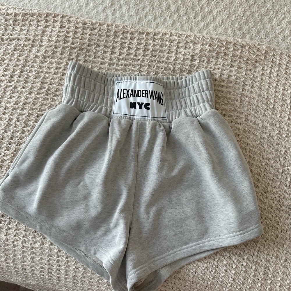 Alexander Wang Gray Athletic Shorts Relaxed Fit Elastic Waist